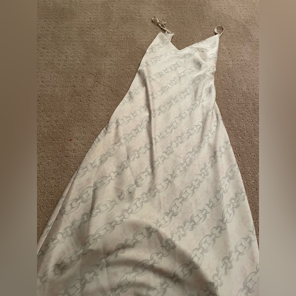 Forever 21 White Maxi Dress with Chain Design